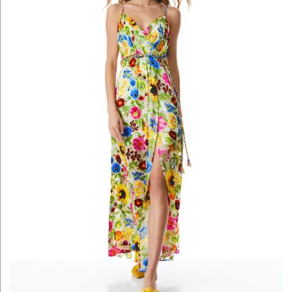 Alice + Olivia Samantha wrap belted maxi dress floral